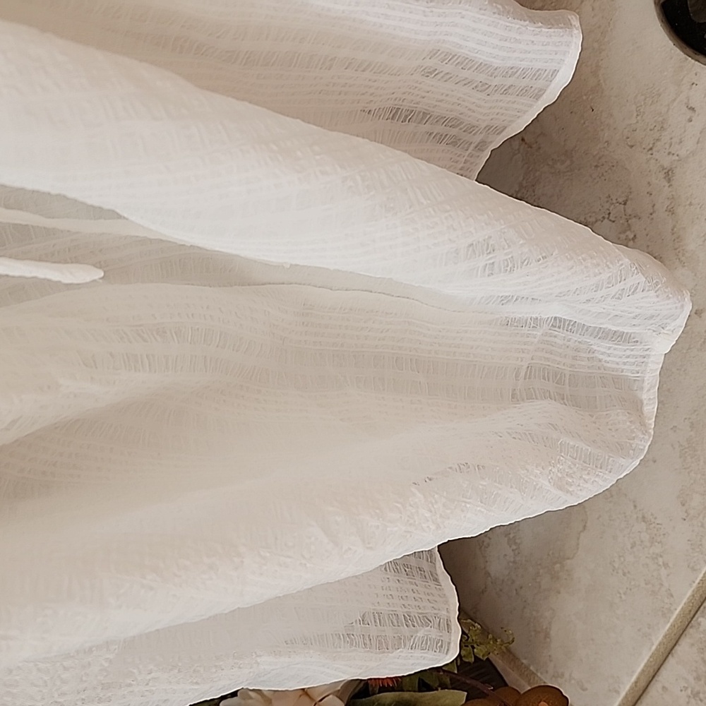 ⛱️ White Textured BEACH Halter-Tie DRESS ⛱️ - Picture 8 of 10